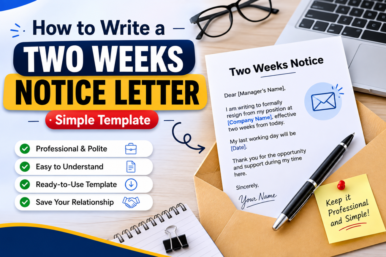 how to write a two weeks notice letter