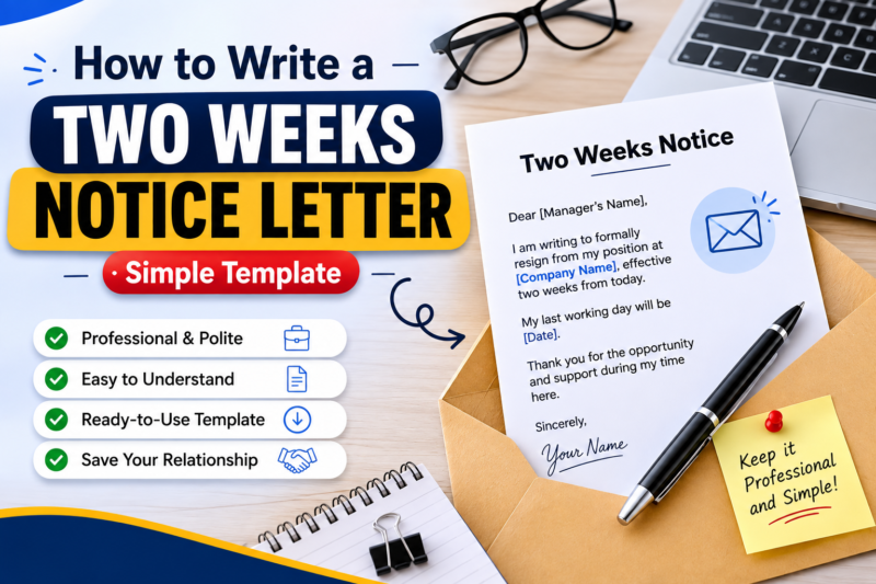 how to write a two weeks notice letter