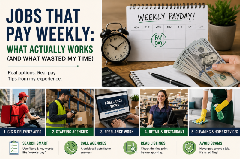Jobs That Pay Weekly: 5 Real Options That Actually Work