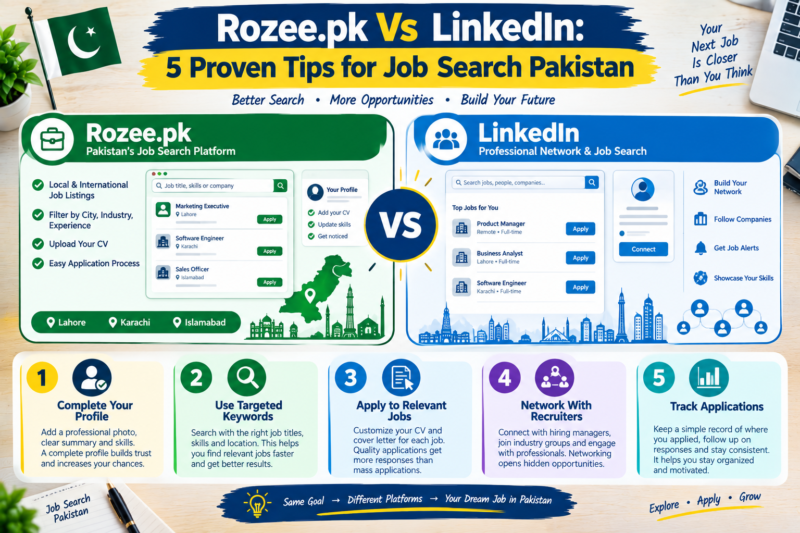 Rozee.pk Vs LinkedIn for Job Search Pakistan: 5 Proven Tips