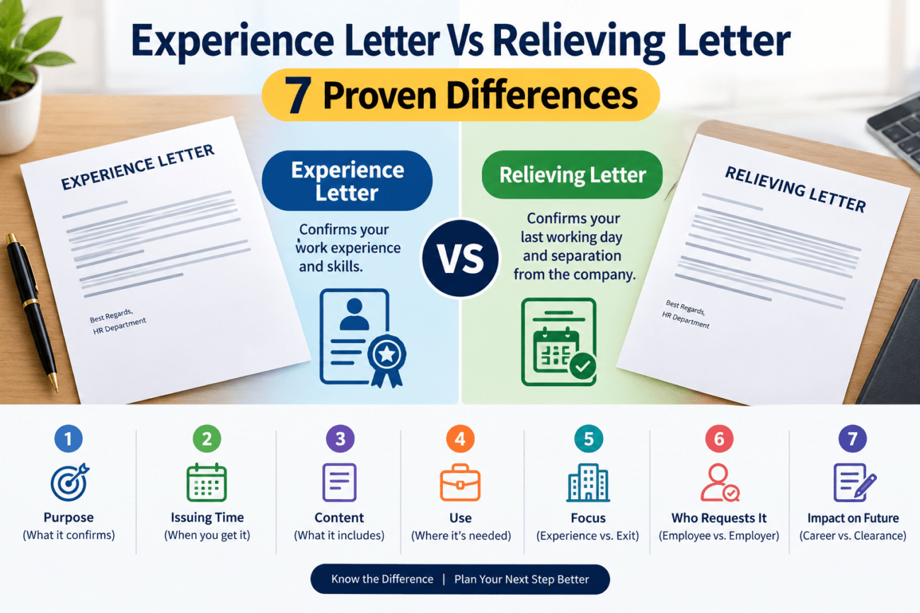 experience letter vs relieving letter