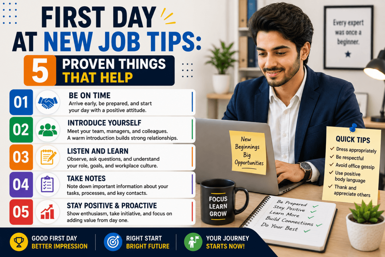 first day at new job tips