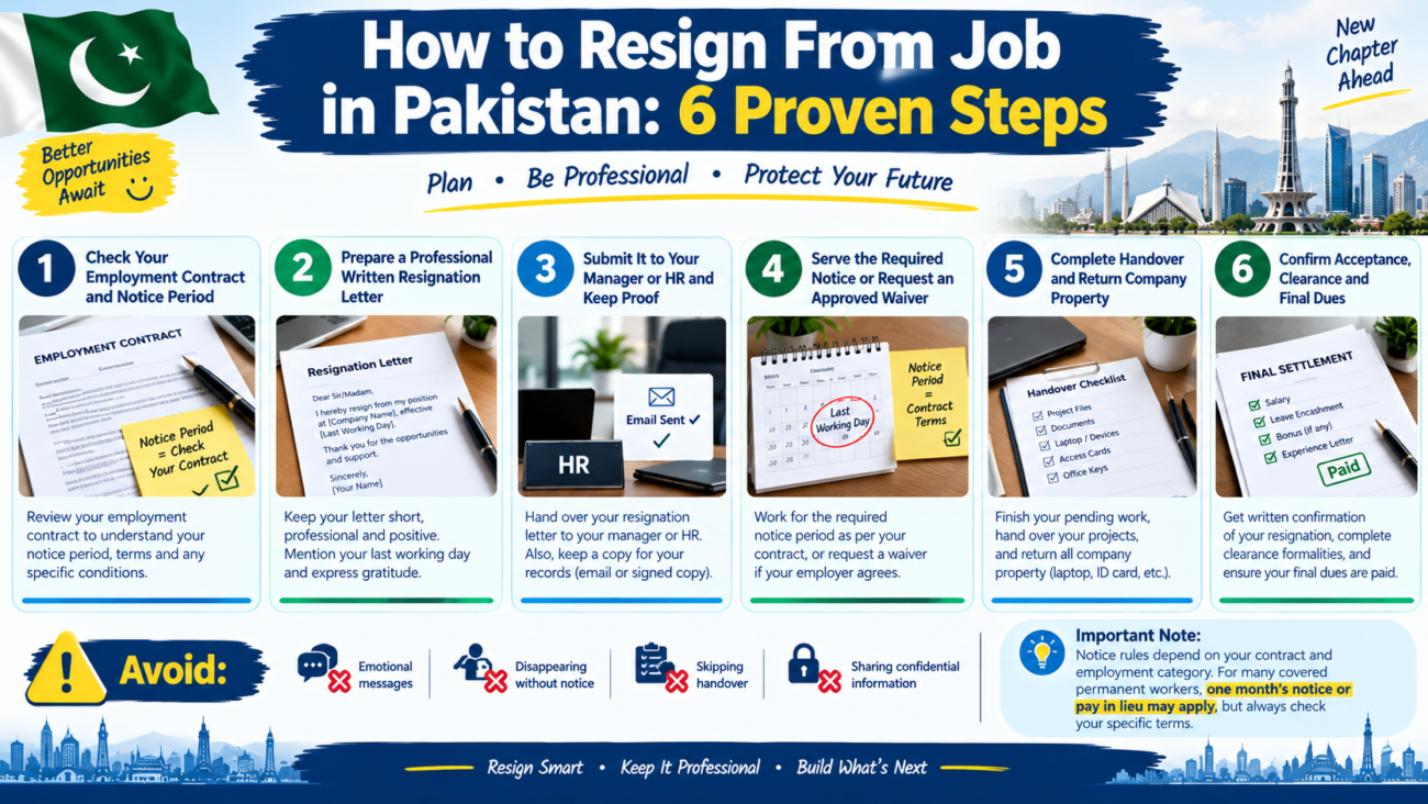 how to resign from job in Pakistan