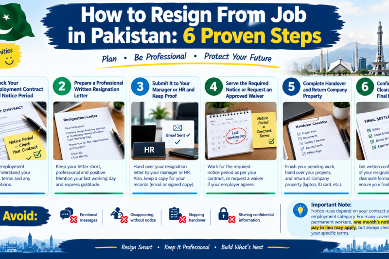 how to resign from job in Pakistan