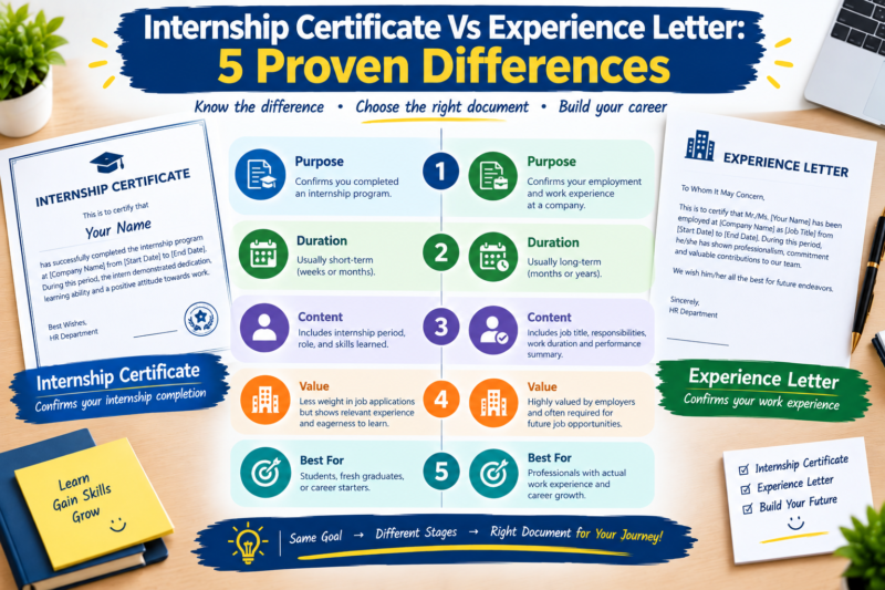 Internship Certificate Vs Experience Letter: 5 Proven Differences